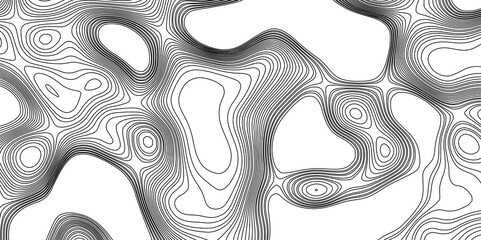 Modern topography futuristic design black and white topography topology vector white background, digital topography glowing lines geographic mountain relief abstract lines contour maps background.