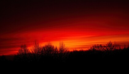 Fototapeta premium Intense Red Gradient Horizon with Dark Black Base: Abstract Background for Sunset-Themed Designs, Minimalist Posters, Dramatic Banners, Warm Gradient Textures with Ample Copy Space for Text Placement