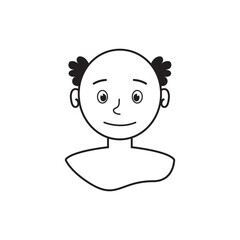 Hair loss color icon. Balding. Declining testosterone. Alopecia, baldness. Men aging. vector