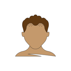 Hair loss color icon. Balding. Declining testosterone. Alopecia, baldness. Men aging. vector