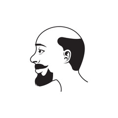 Bald man with a beard icon vector