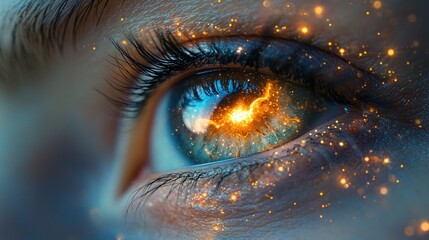 Vision of a Starry Sky Reflected in the Eye