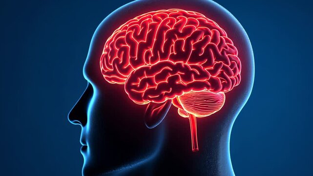 Human Brain Anatomy Illustration.