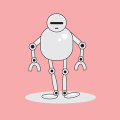 robot cartoon character vector draw