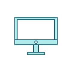 flat design computer monitor vector icon