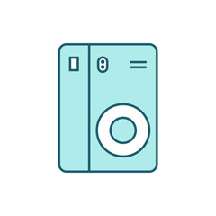 flat design polaroid camera vector icon