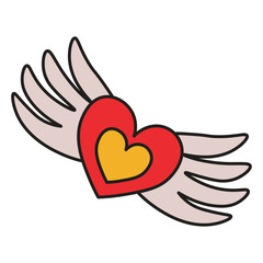 Obraz premium Retro Groovy Heart Element