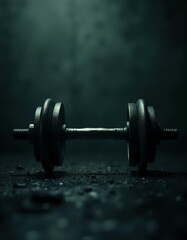 Naklejka premium Kettlebell, barbell on isolated dark grunge background. Banner for advertising