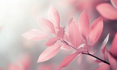 Soft pink leaves with blurred background.