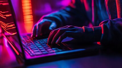 A hacker using sophisticated hacking tools to challenge cybersecurity defenses, with encrypted data hovering in the digital space