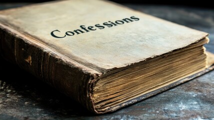 Obraz premium Worn, vintage book titled 