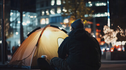 Obraz premium A meaningful event highlighting the importance of mental health for the homeless.