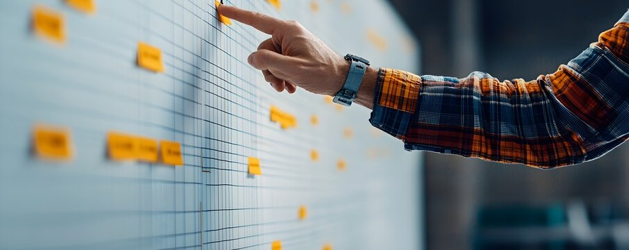 Project status update presentation, presenter engaging audience, highlighting key points on screen, emphasizing progress and next steps.