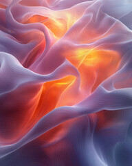 Obraz premium Soft gradient lines curving across an abstract background with smooth transitions and glowing tones,