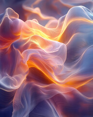 Obraz premium Soft gradient lines curving across an abstract background with smooth transitions and glowing tones,