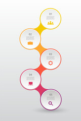Molecule template with 5 steps, options, parts or processes. Presentation of nanotechnology, teamwork or business processes.