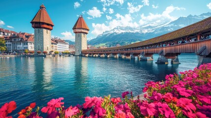 Luzern: The Historic City with Famous Chapel Bridge in Switzerland