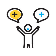 Vector multicolor icon for Positive person