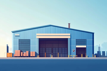 Obraz premium Modern logistics warehouse building structure.