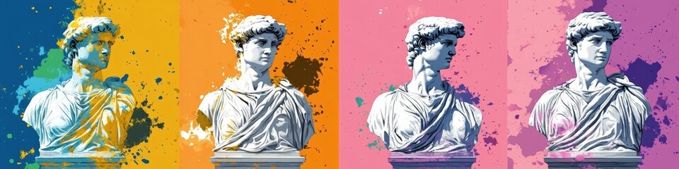 Bust of David in Vibrant Hues