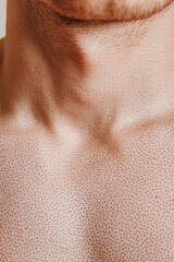 Fototapeta premium Close-up of male neck skin texture