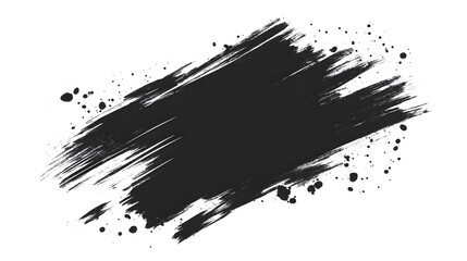 Grunge badge brush, hand drawn black sticker