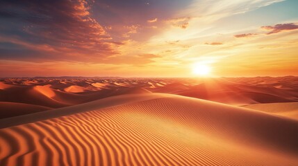 Fototapeta premium Serene Desert Landscape at Sunset