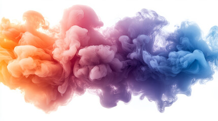 A mesmerizing swirl of colored smoke in motion, forming an abstract cloud of vibrant hues,