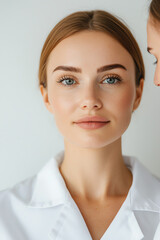 Professional woman with natural makeup