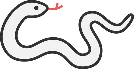 白蛇（線画）のイラスト