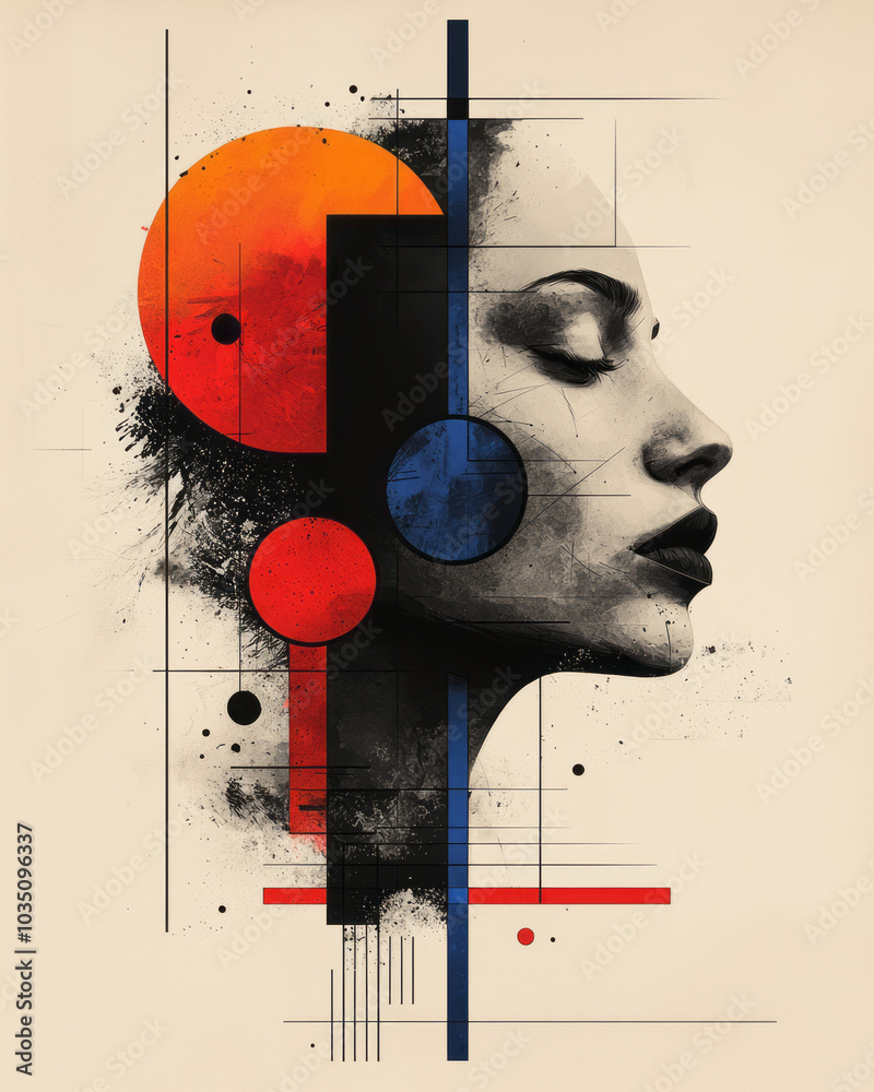 Poster an abstract depiction of confusion, with disjointed shapes and scattered lines representing an emoti