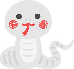 白蛇のキャラクターのイラスト