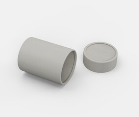 Sleek White Open Paper Jar Cylindrical Container Box For Product Packaging Concept 3d Illustration