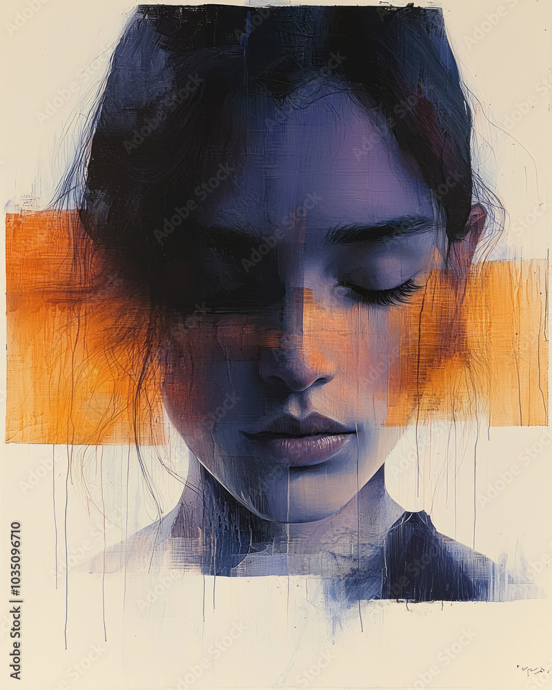 Poster a soft, abstract portrait of nostalgia, with fading colors and blurred lines evoking deep emotional 