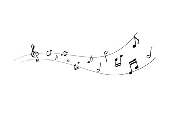 流れる音　末広がりの流線形の音符