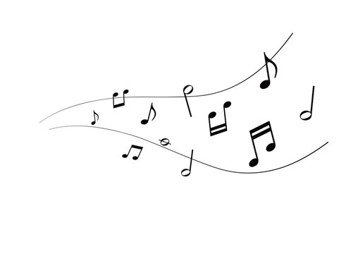 流れる音　線に乗って広がる音符