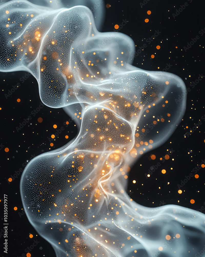 Fototapete A neural-inspired abstract map with interconnected points, representing the flow and processing of thoughts,