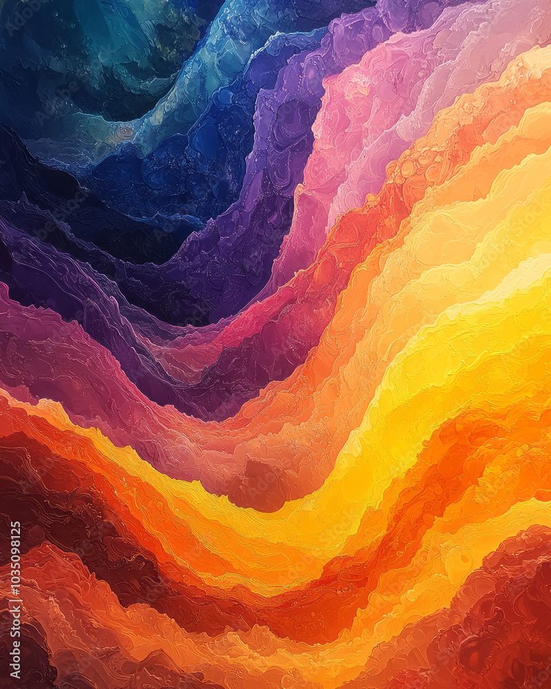 Fototapete a dynamic burst of color spectrums flowing in waves, creating a radiant display of light and energy,
