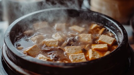 Steaming Tofu Soup.
