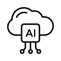 Microprocessor with cloud, concept icon of cloud technology, ai cloud vector