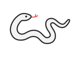 白蛇（線画）のイラスト