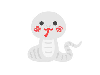 白蛇のキャラクターのイラスト