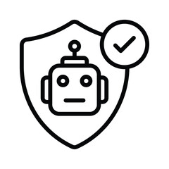 An amazing icon of robot security in modern style