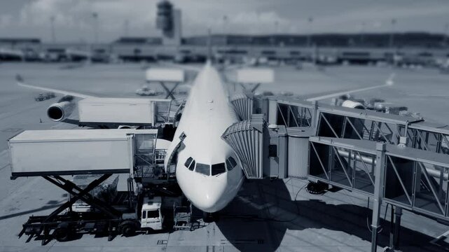 White Airplane on Maintenance before Takeoff