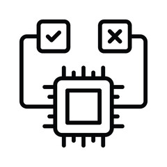 Ai decision system icon in trendy style, ready to use vector