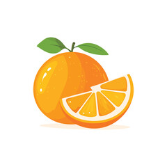 Orange Fruit Slice Vector Icon Design Isolated