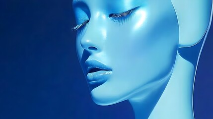 Fototapeta premium Ethereal portrait photograph showcasing a soft glowing light on a person s serene contemplative face in a natural setting The minimalist delicate image exudes a sense of tranquility and beauty