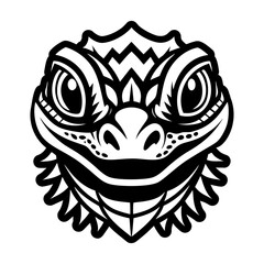 Lizard face icon in glyph style 