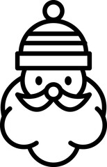 Santa Claus, Father Frost vector line icon. New Year and Christmas symbol. Happy New Year vector design element.