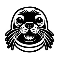 Obraz premium A glyph icon of seal pup 